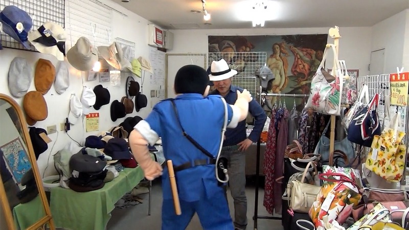 両さんこと両津勘吉と亀有銀座商店街の帽子屋で会った