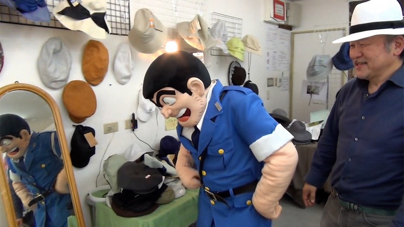 両さんこと両津勘吉と亀有銀座商店街の帽子屋で会った