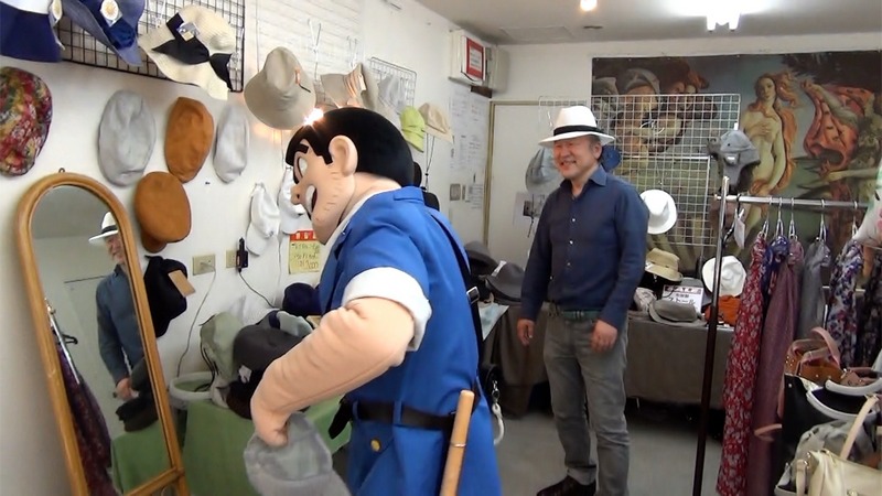 両さんこと両津勘吉と亀有銀座商店街の帽子屋で会った