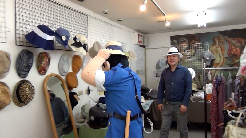 両さんこと両津勘吉と亀有銀座商店街の帽子屋で会った