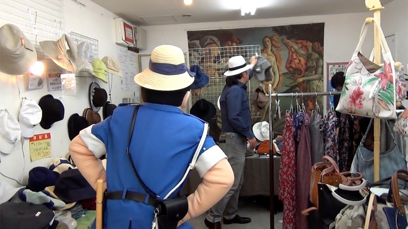 両さんこと両津勘吉と亀有銀座商店街の帽子屋で会った