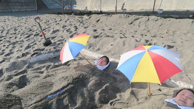 指宿の山川砂むし温泉「砂湯里」で砂風呂を体験しました